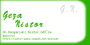 geza nistor business card